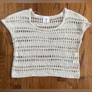 Mac & Jac Crochet Off-White Woven Knit Top Women’s Sz. Large